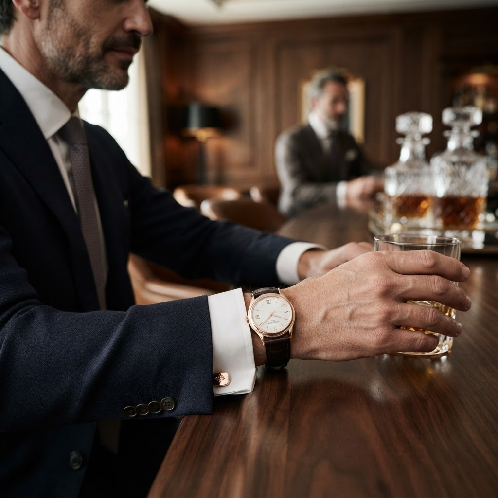 Luxury watch on wrist