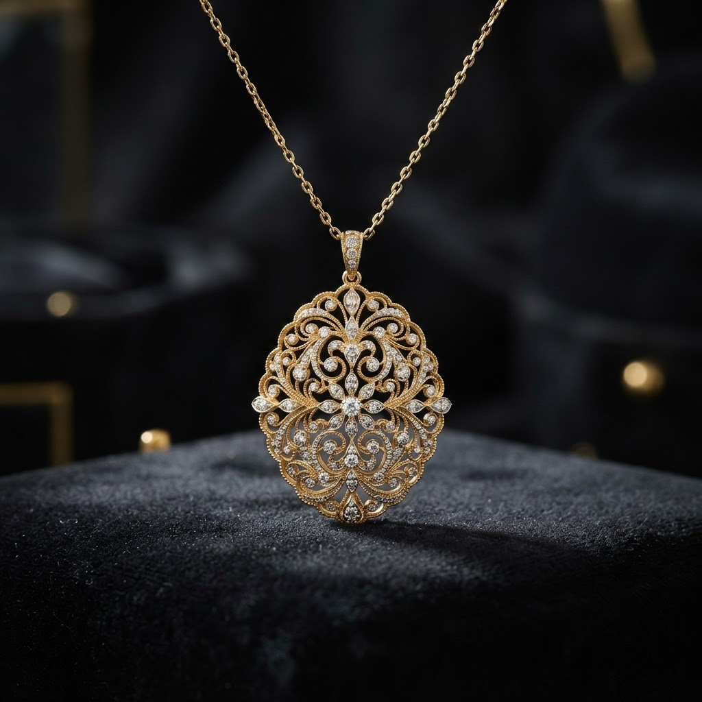 Gold Filigree Pendant